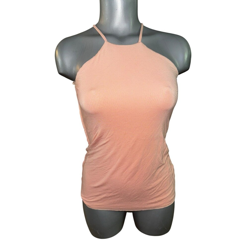 New Bailey 44 peach high neck tank top shirt small